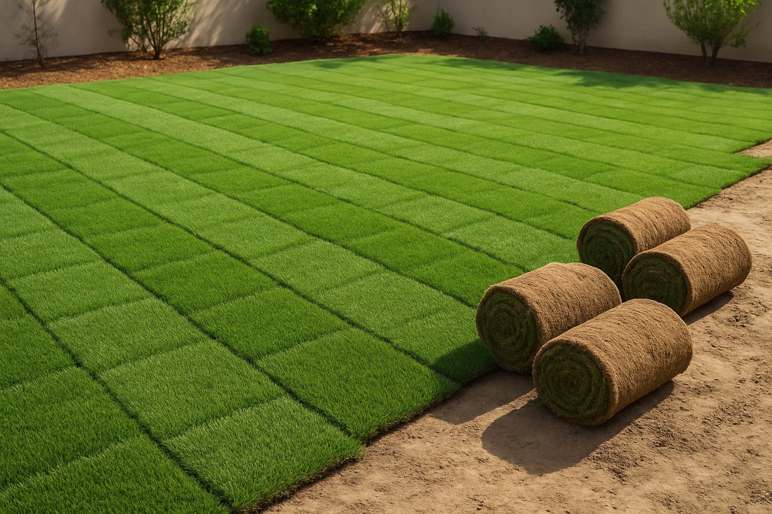 New sod installation